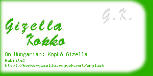 gizella kopko business card