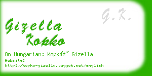gizella kopko business card